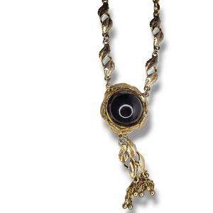 Victorian style Black Cabochon Necklace